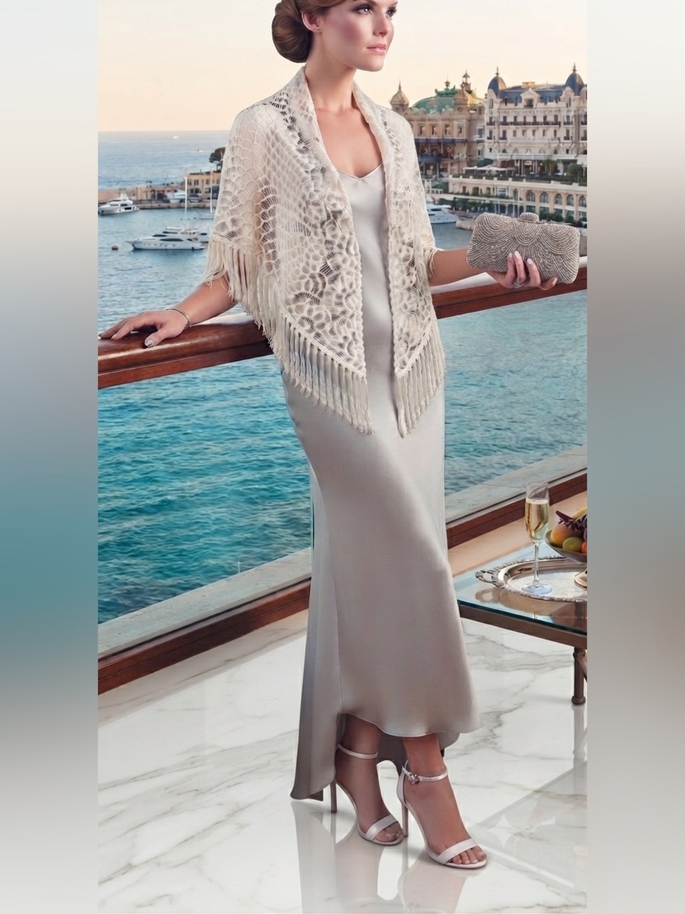 Sue Wong white lace crochet wrap - Picture 12 of 12